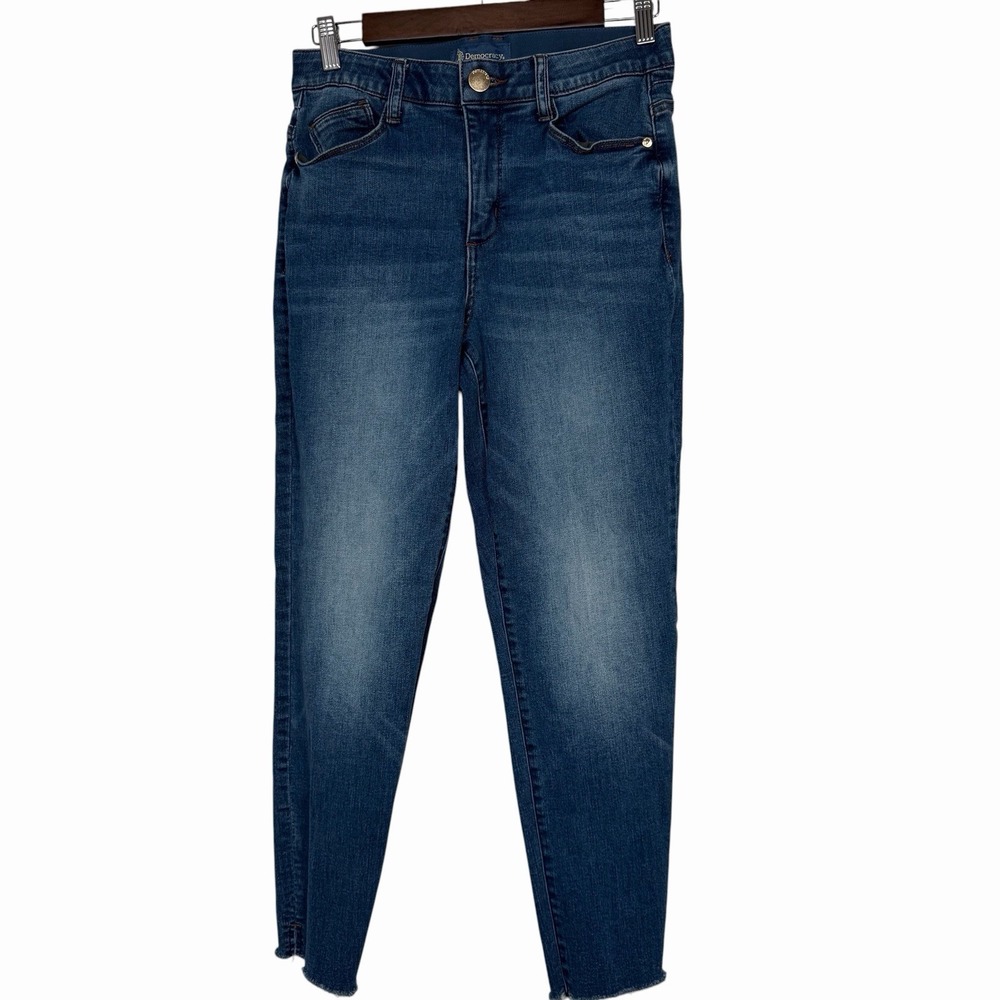 Democracy Jeans Womens 8 Blue Straight Leg Ab Solution Cropped‎ Stretch Denim